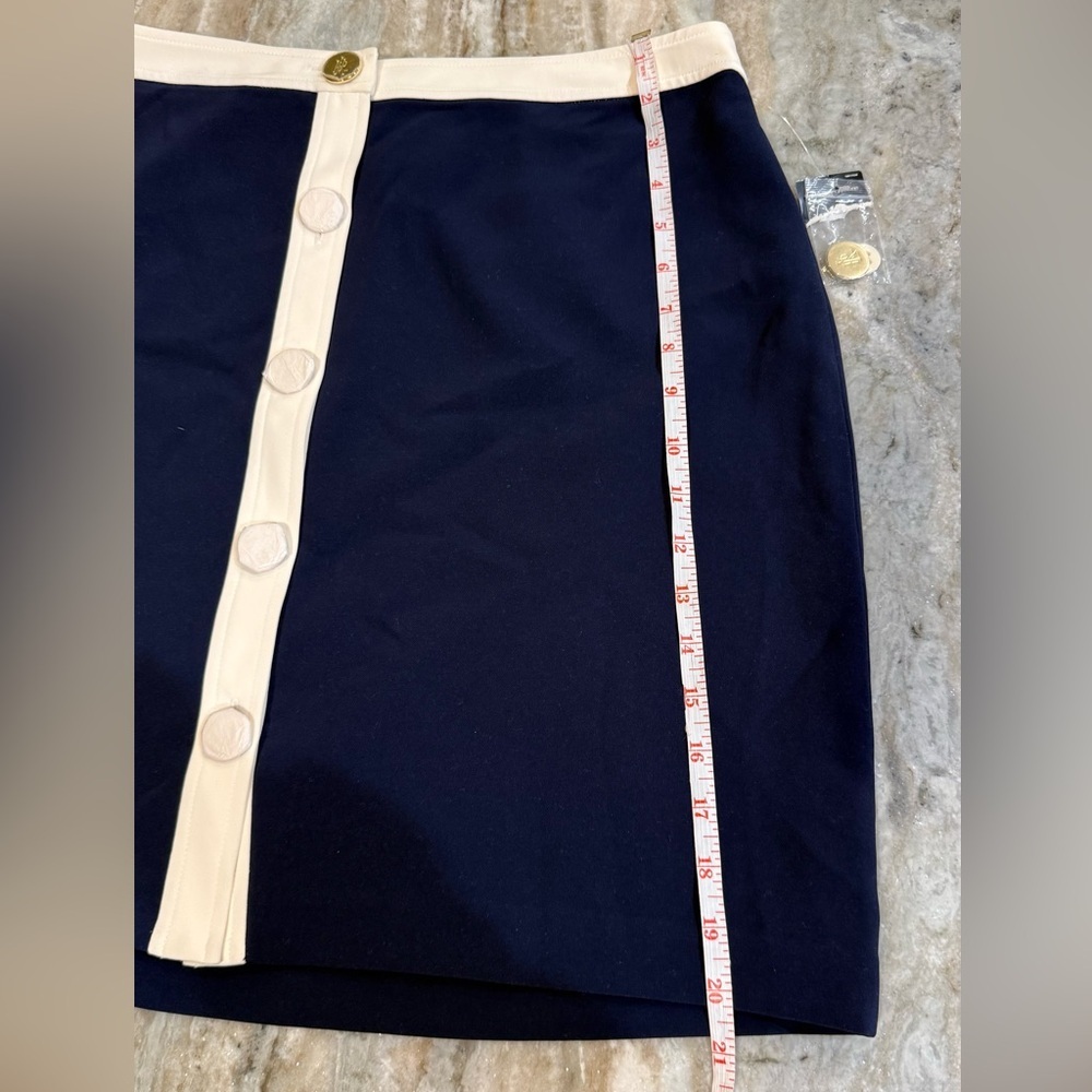 NWT Women’s LAUREN RALPH LAUREN Button front two tone pencil skirt- Size 14 - Picture 7 of 9